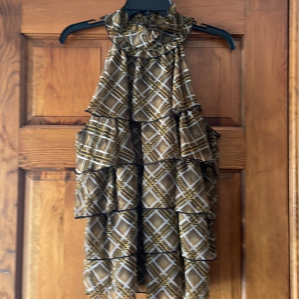 Dark green ruffled top